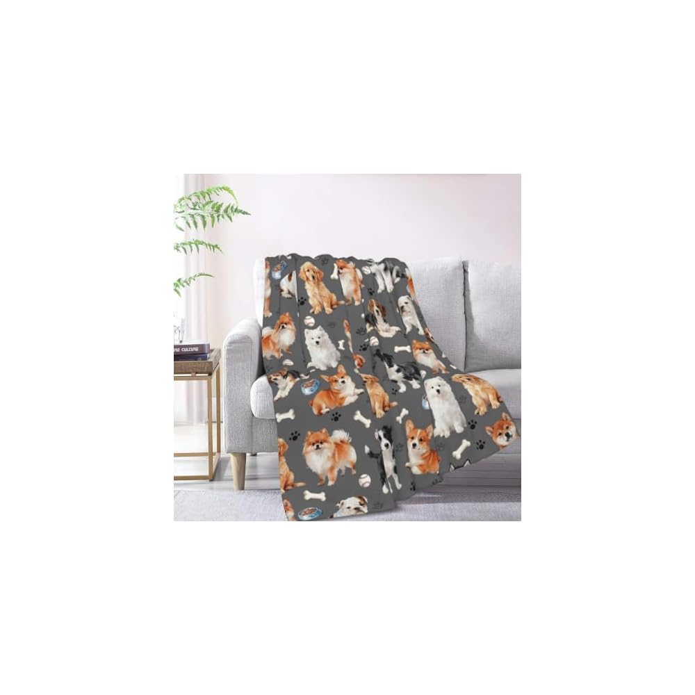 Dog Blankets 50"x40" Puppy Blanket With Dogs on it Gifts Blanket for Kids