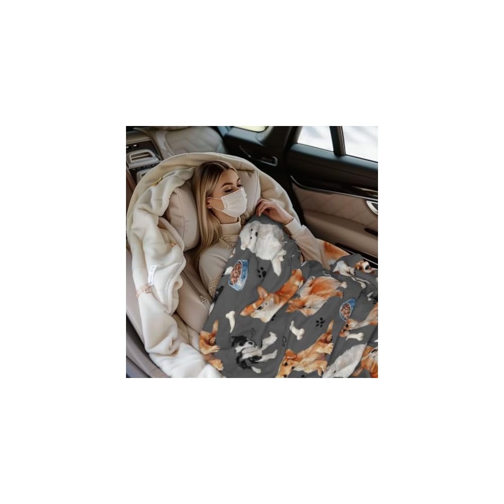 Dog Blankets 50"x40" Puppy Blanket With Dogs on it Gifts Blanket for Kids