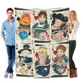 Studio Ghibli Anime Playing Card Themed Character Plush Flannel Throw Blanket - Cozy, Skin-Gentle, Multi-Size Blanket Gifts for Children - Suitable for Sofas, Home/Office